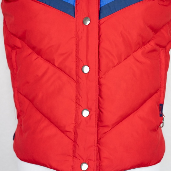 Vintage 70s Antler Rainbow Stripe Down Puffer Vest Size M - Picture 3 of 16